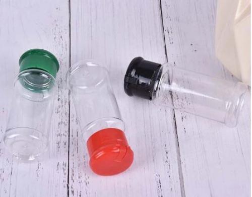 12pack 2oz Plastic Spice Salt Pepper Shakers Seasoning Condiment Vinegar Bottle (Add color of choice in comments)